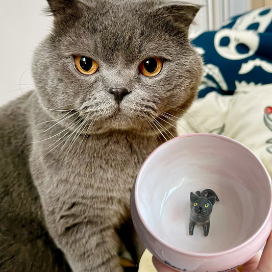 Handmade Custom Cat's Figure Ceramic Mug