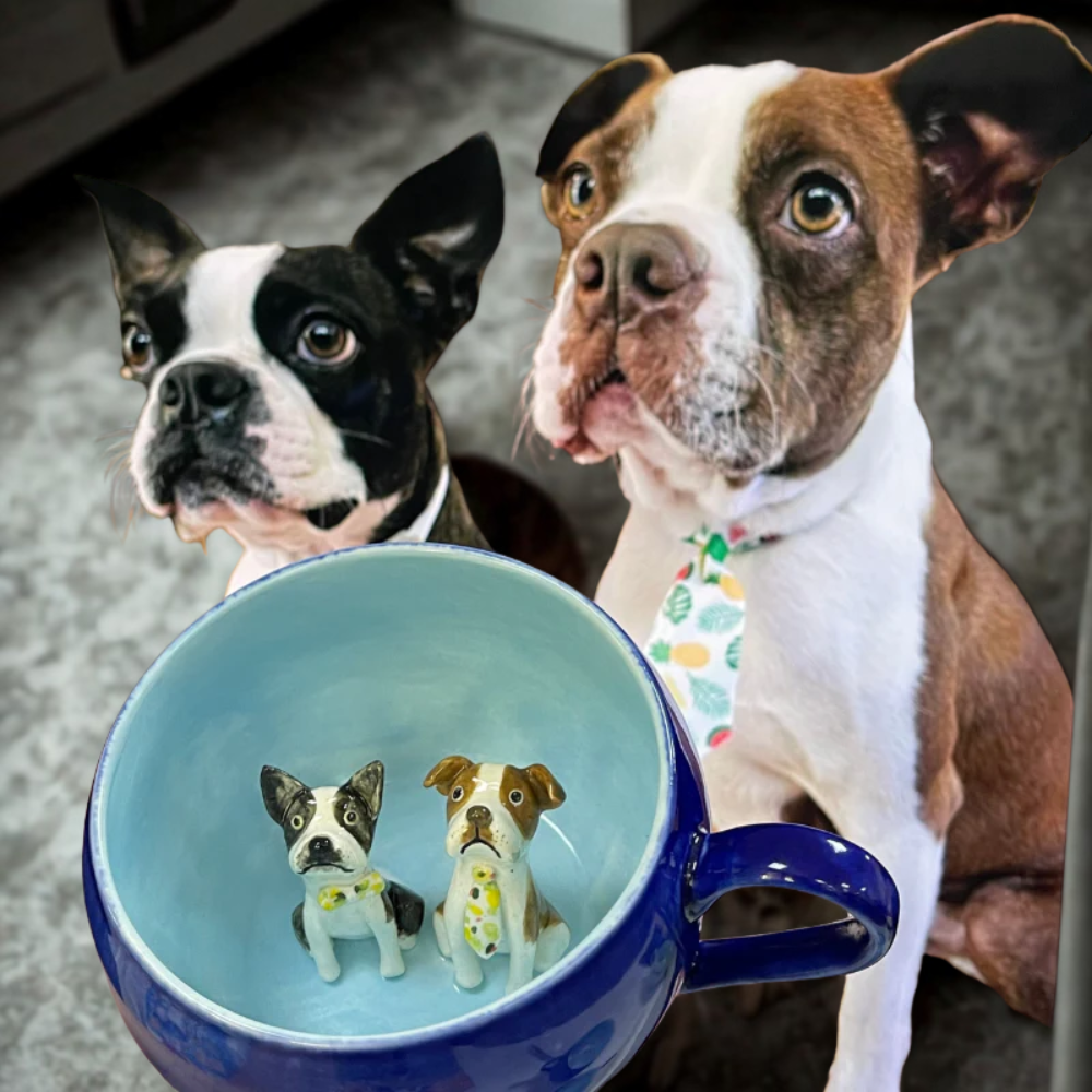 Handmade Custom Pet's Figure Ceramic Mug-Aesthetic [Customizable Order]