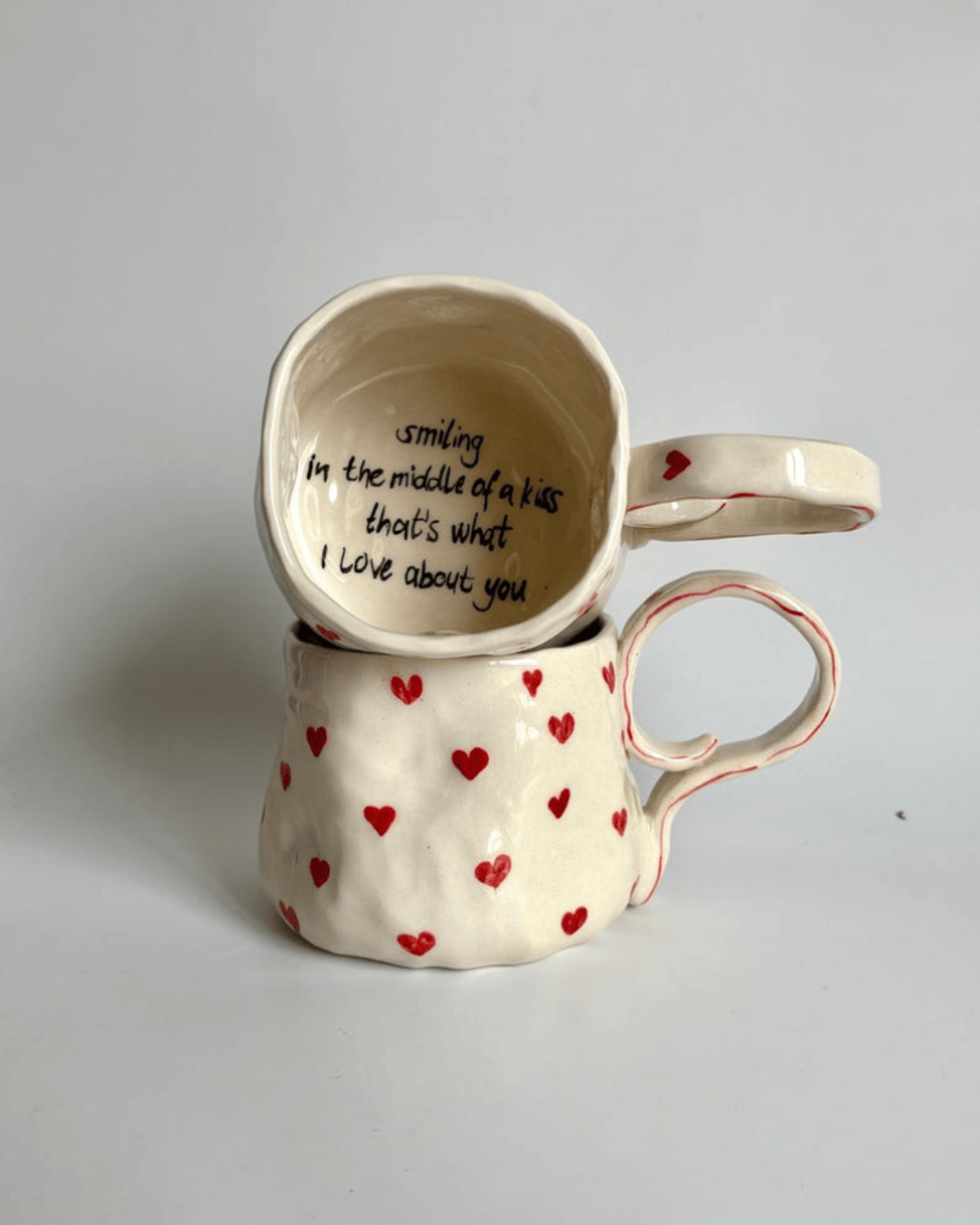 Handwritten Floral Handpainted Pottery Mug [Customizable Order]