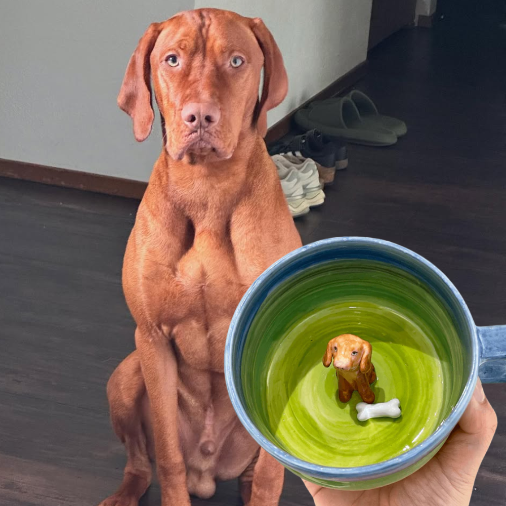 Handmade Custom Pet's Figure Ceramic Mug-Aesthetic [Customizable Order]