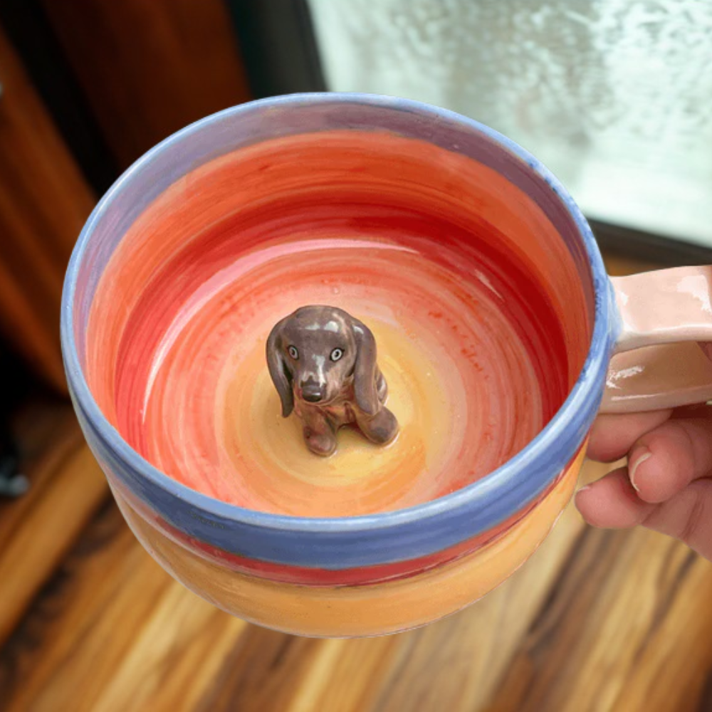 Handmade Custom Pet's Figure Ceramic Mug-Aesthetic [Customizable Order]