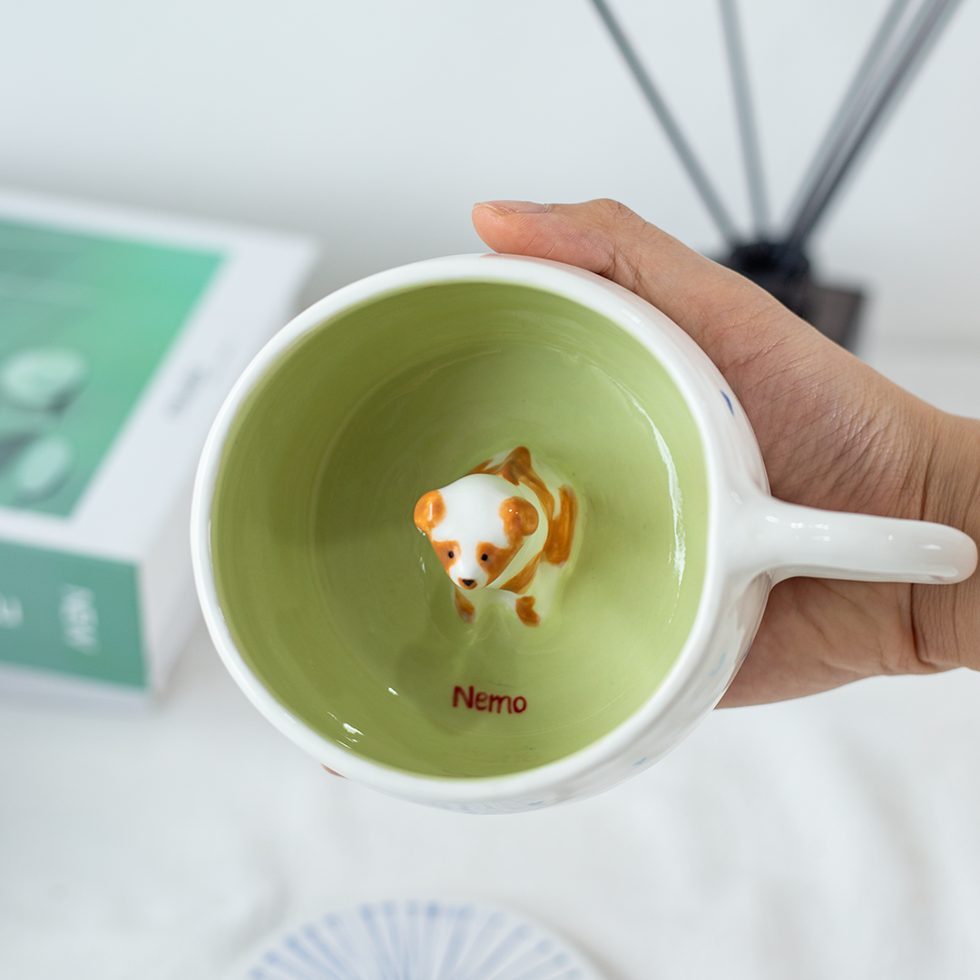 Handmade Custom Pet Figure Ceramic Mug Aesthetic