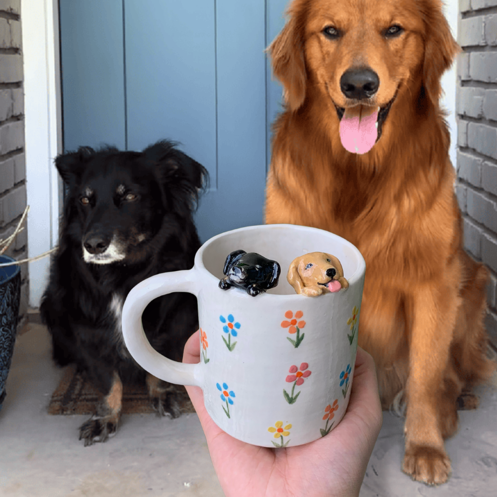 Paw Prints & Pups Cup [Customizable Handmade Pet Mug]