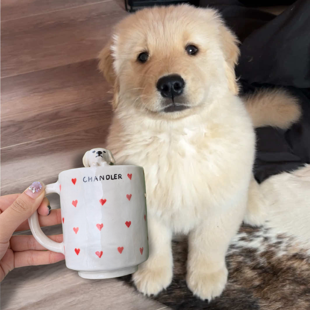 Paw Prints & Pups Cup [Customizable Handmade Pet Mug]